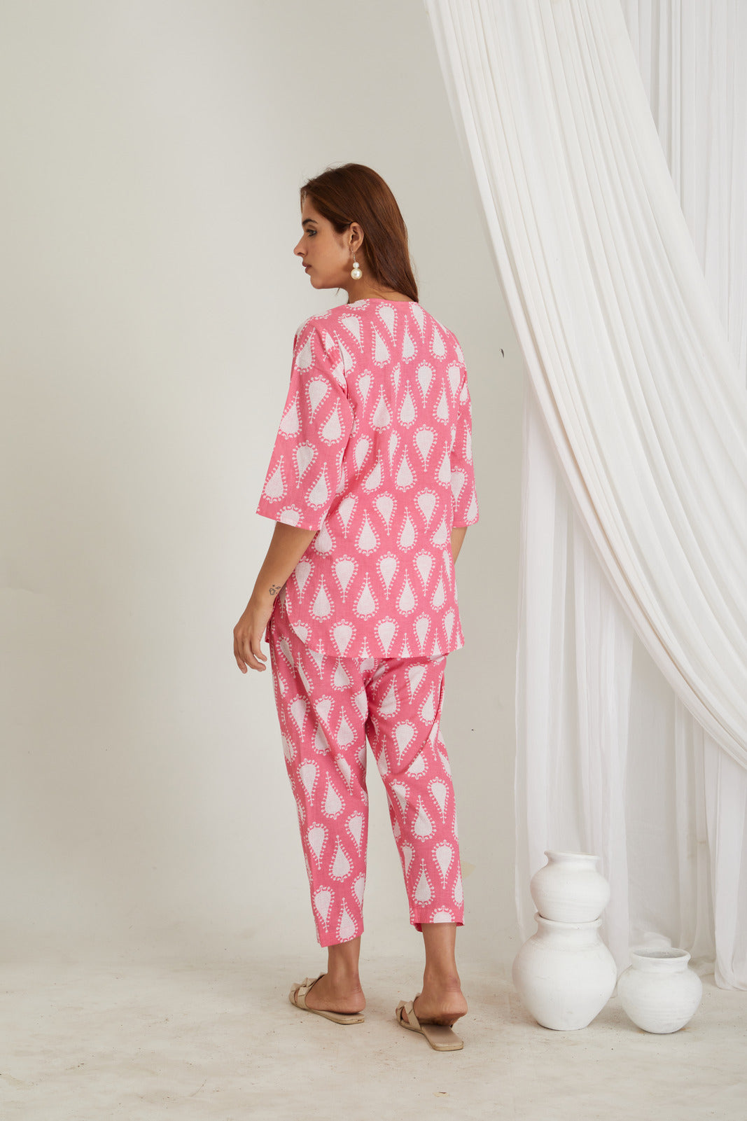 Pink Butta Cotton Loungewear Co-ord Set
