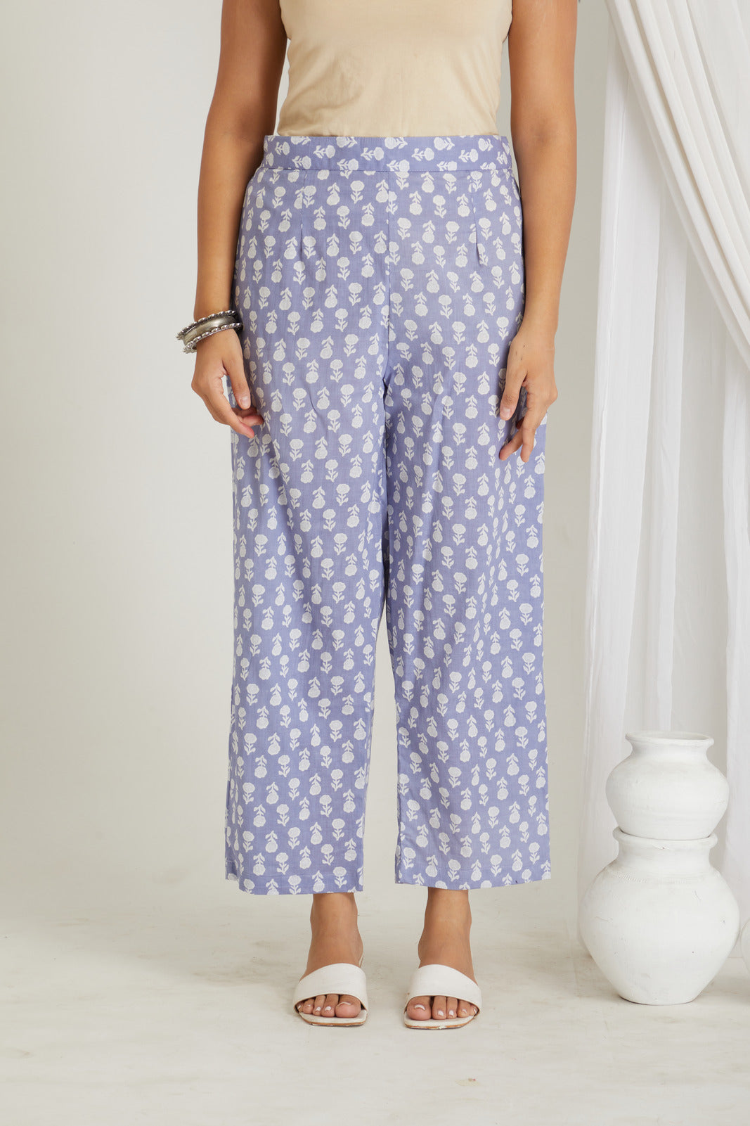 Lavender Cotton Printed Loungewear Co-ord Set