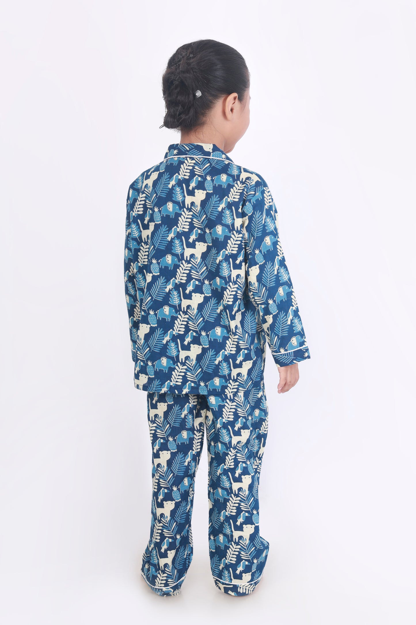 Blue Jungle print shirt pajama cotton pajama for kids