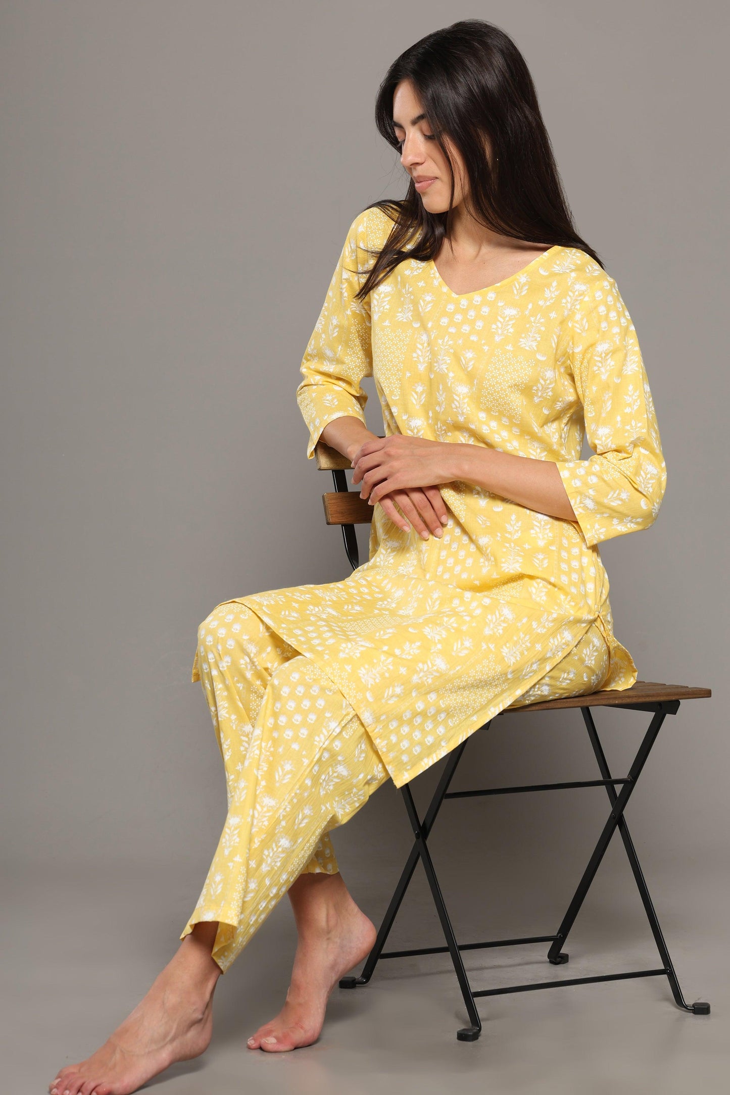 Buttercup Long Kurta Pajama Set - BREATH:ABLES