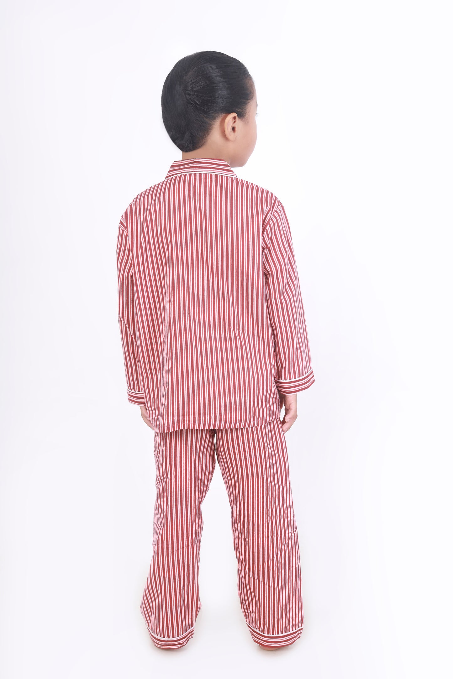 Red Pink Stripe Shirt Pajama nightsuit for kids 