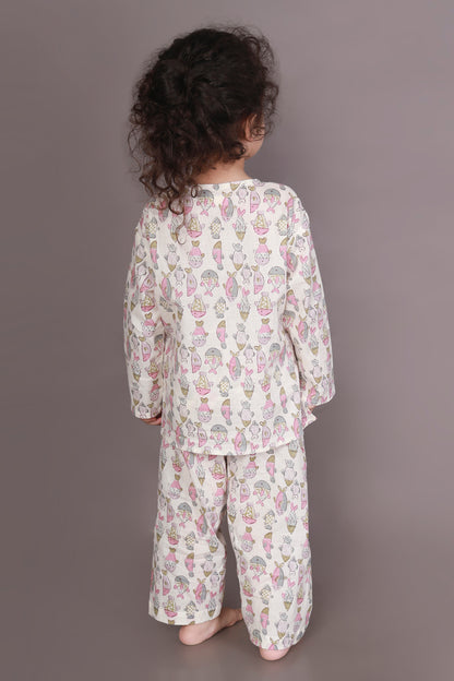 Fish Print kurta pajama nightsuit cotton for kids 
