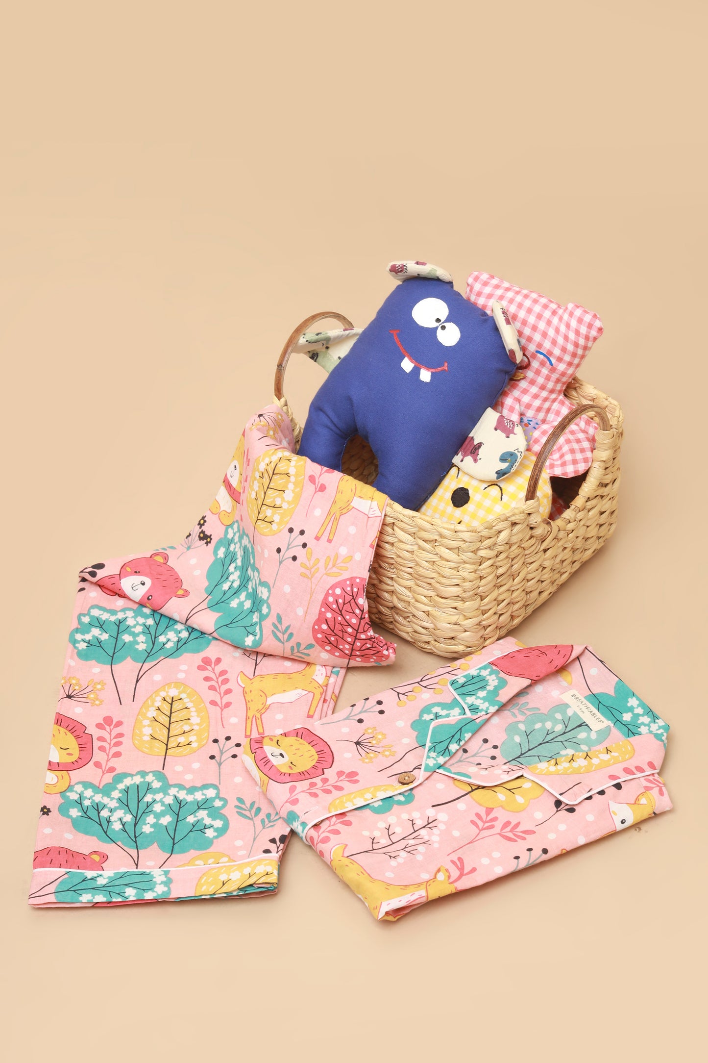 Cute Tiger Teddy Print Cotton Shirt pajama nightsuit for kids