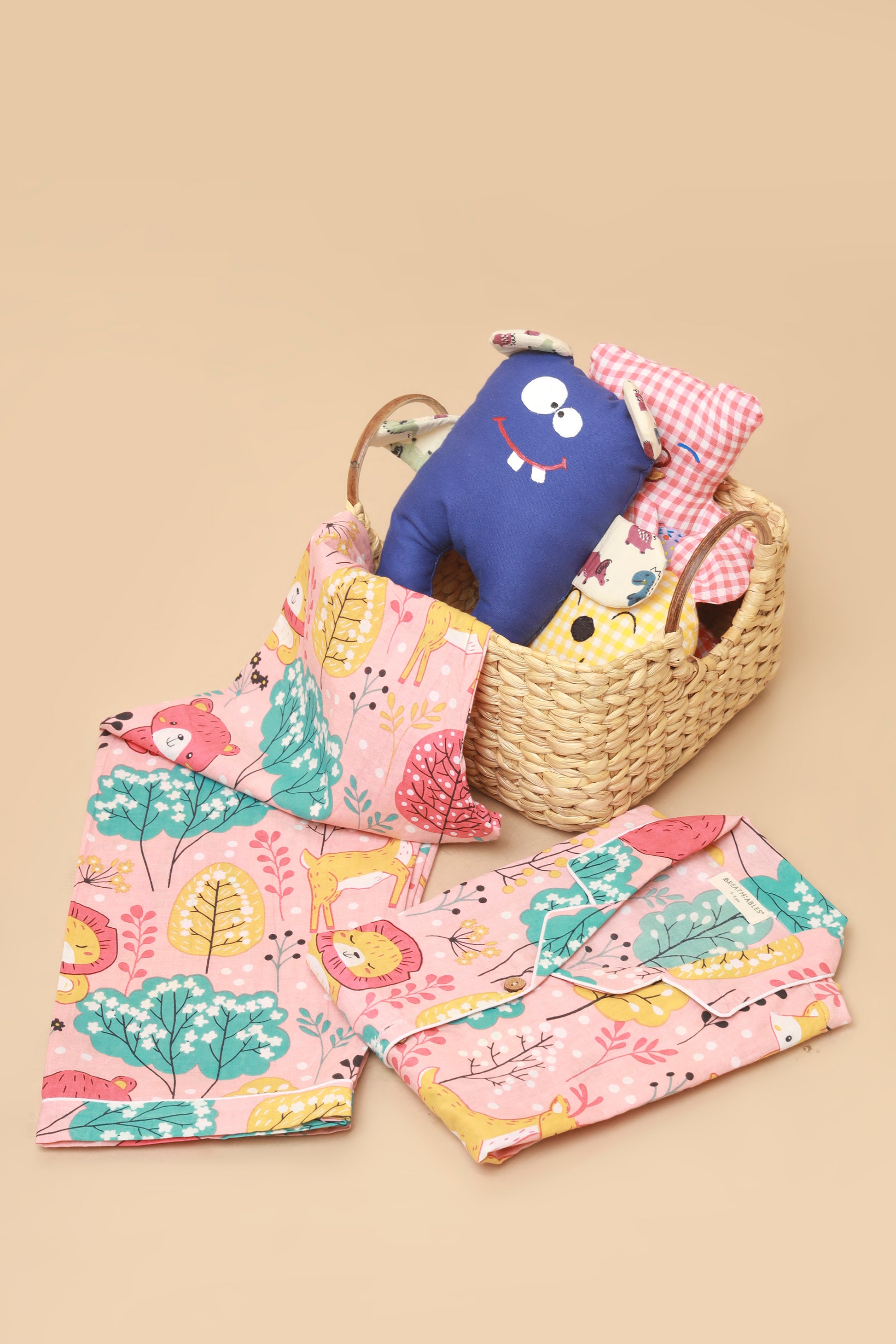 Cute Tiger Teddy Print Cotton Shirt pajama nightsuit for kids