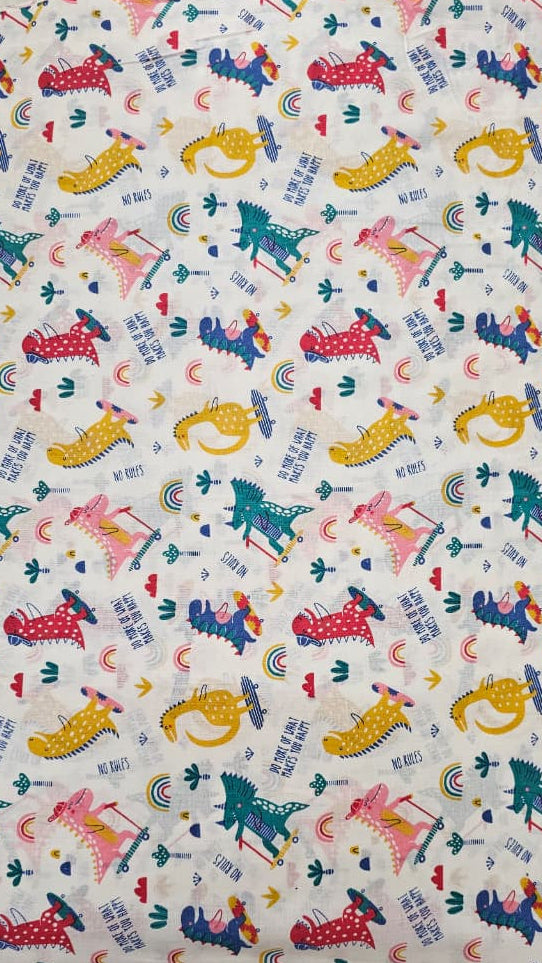 Colorful print  with animal pattern on Fabric