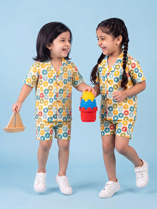 Colourful Shorts Set Kids playing 
