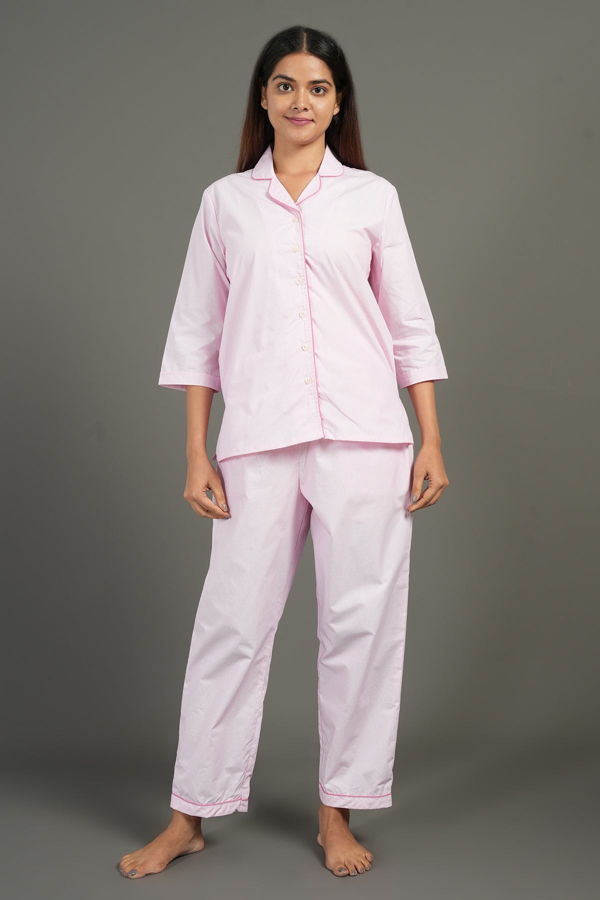 PJ Set Combo - Night Suits Pink + Red Checks Set ( Set of 2 ) - BREATH:ABLES