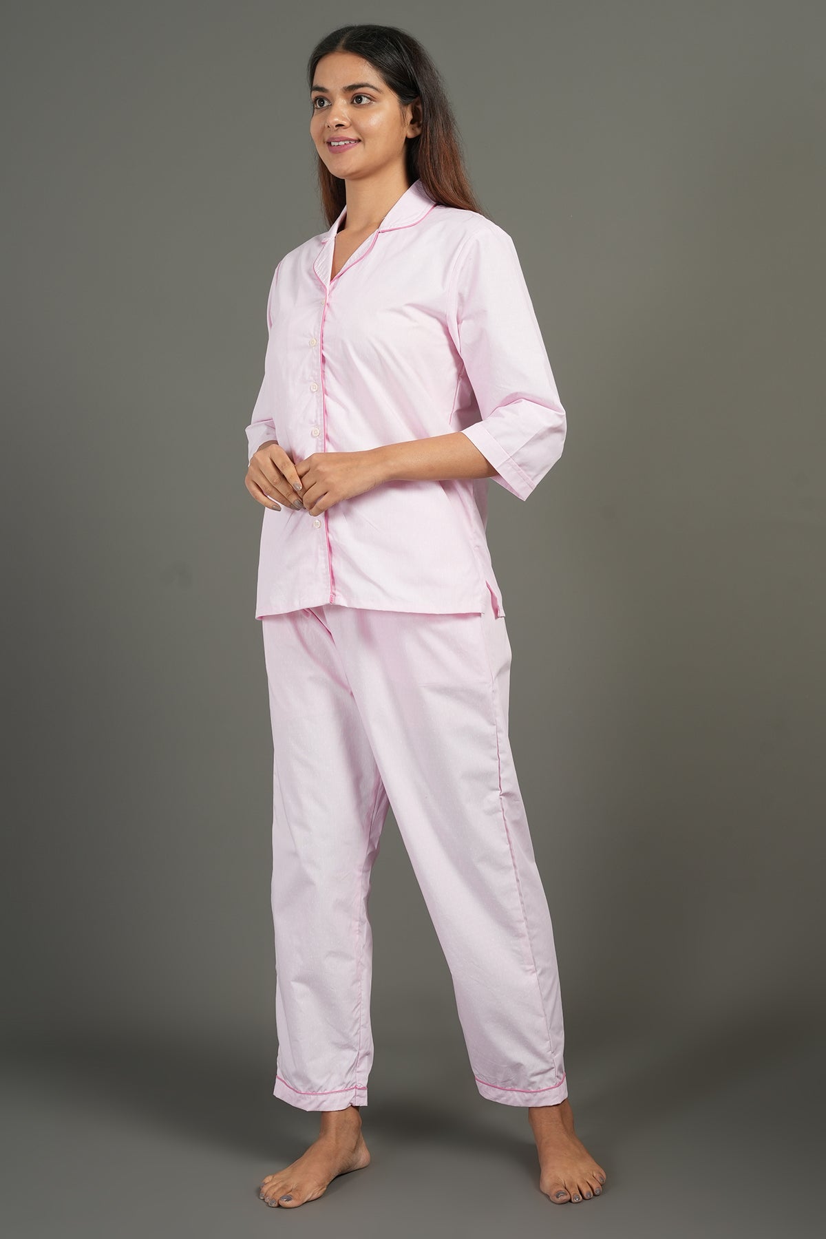 PJ Set Combo - Night Suits Pink + Red Checks Set ( Set of 2 ) - BREATH:ABLES