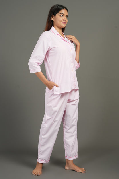 PJ Set Combo - Night Suits Pink + Red Checks Set ( Set of 2 ) - BREATH:ABLES