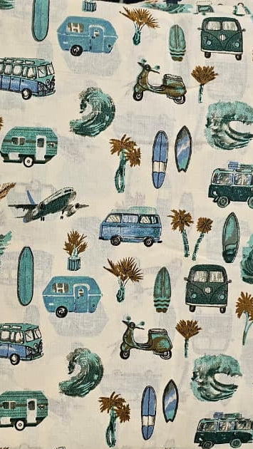 Fabric with beach insipred pattern