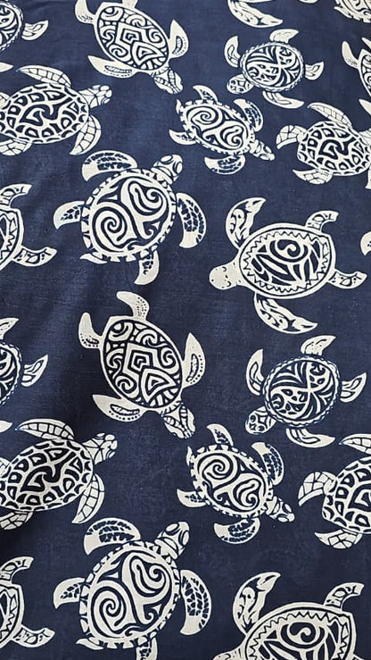 Fabric with turtle pattern on a colorful background