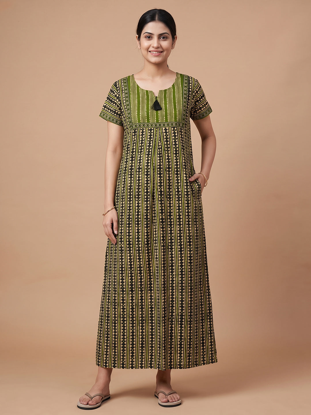 Green Stripes Nighty 