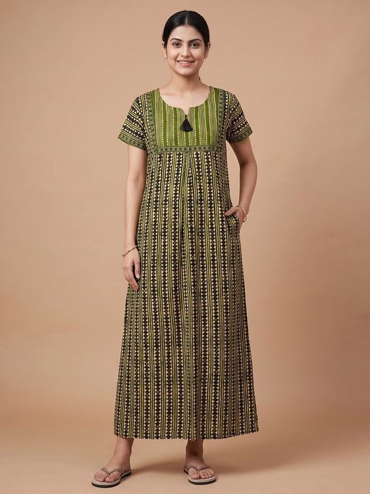 Green Stripes Nighty 
