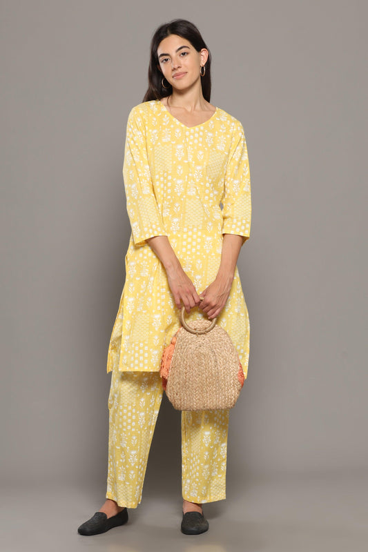 Buttercup Long Kurta Pajama Set - BREATH:ABLES