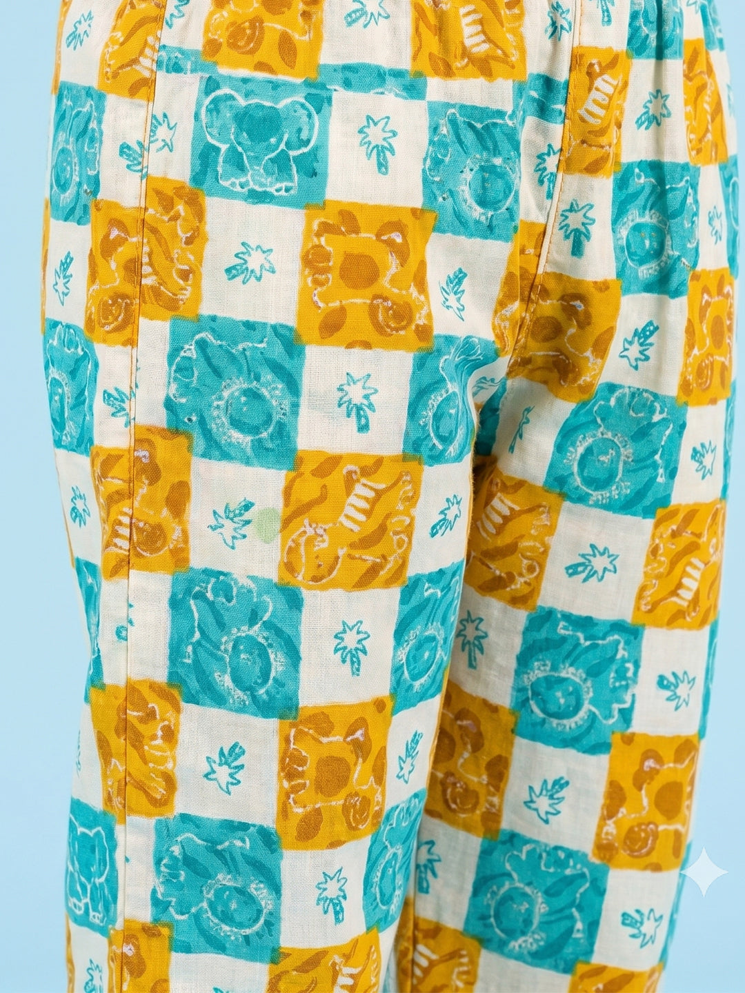 Kids Playing in checkered nighsuit pajama set