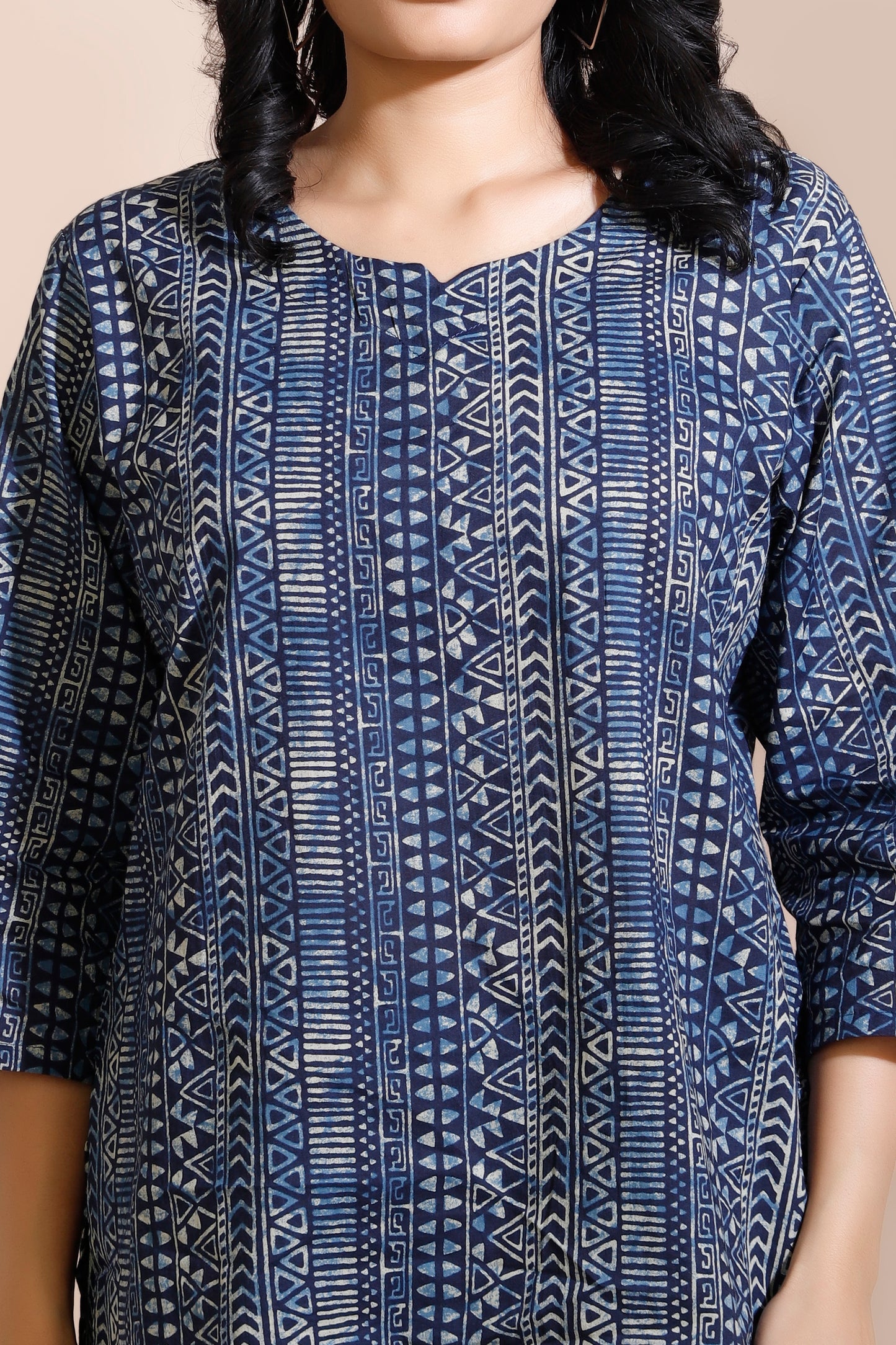 Blue Abstract Print Cotton Co-ord Set