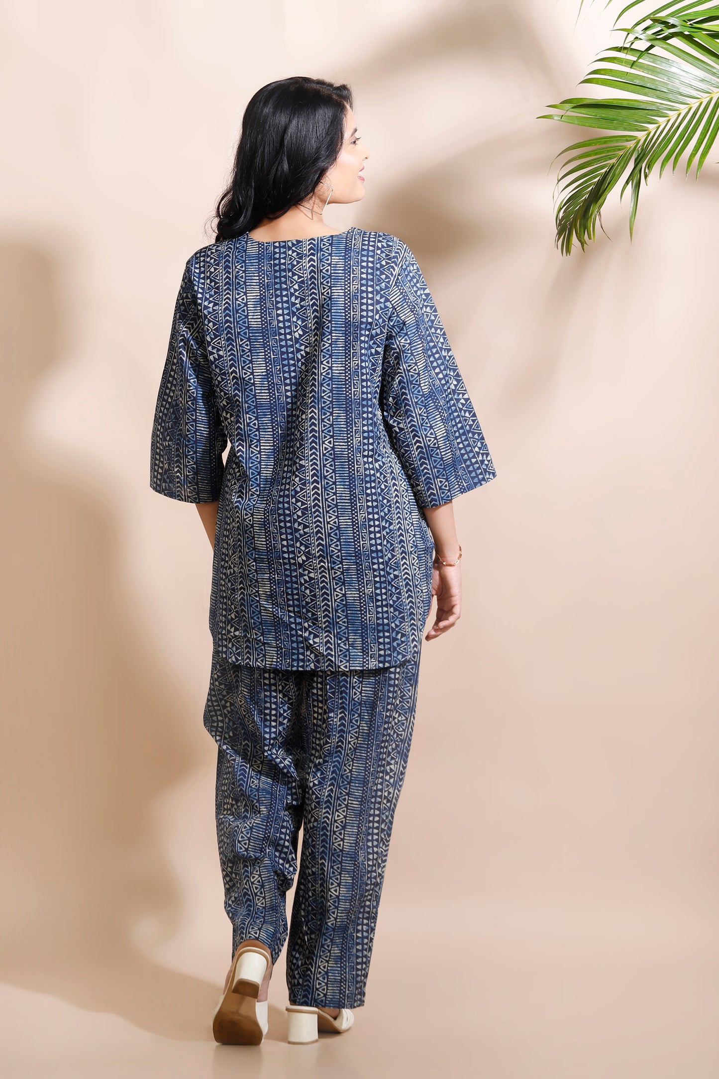 Blue Abstract Print Cotton Co-ord Set