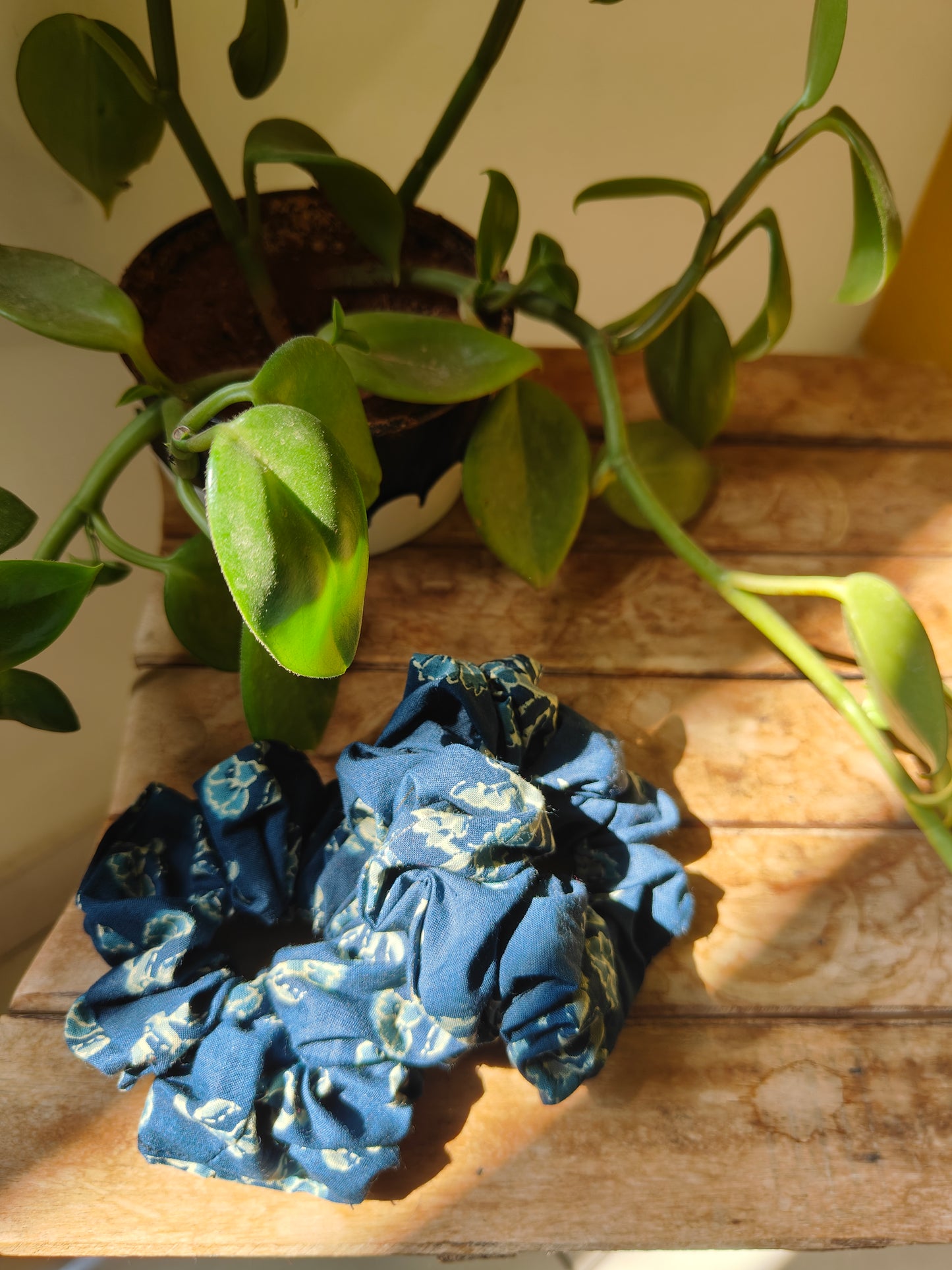 Cotton Blue Print Scrunchies by BREATH:ABLES - QTY 1