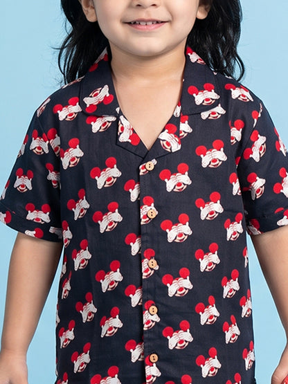 Shorts set mickey mouse print 