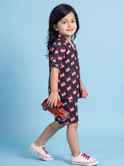Shorts set mickey mouse print 