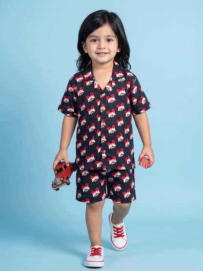 Shorts set mickey mouse print 